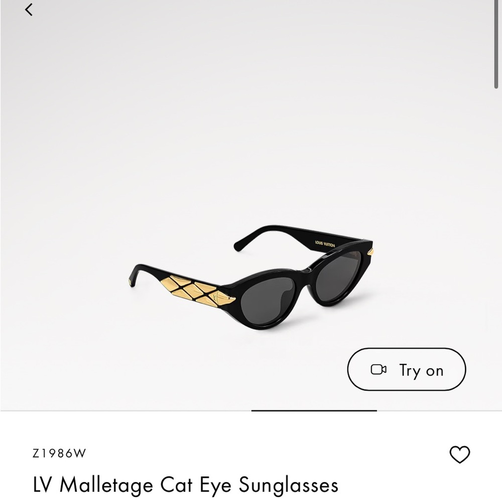 Louis Vuitton Ivory and Gold Cat Eye Sunglasses